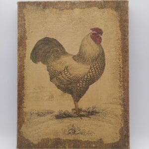 Grand tableau lin "Coq"