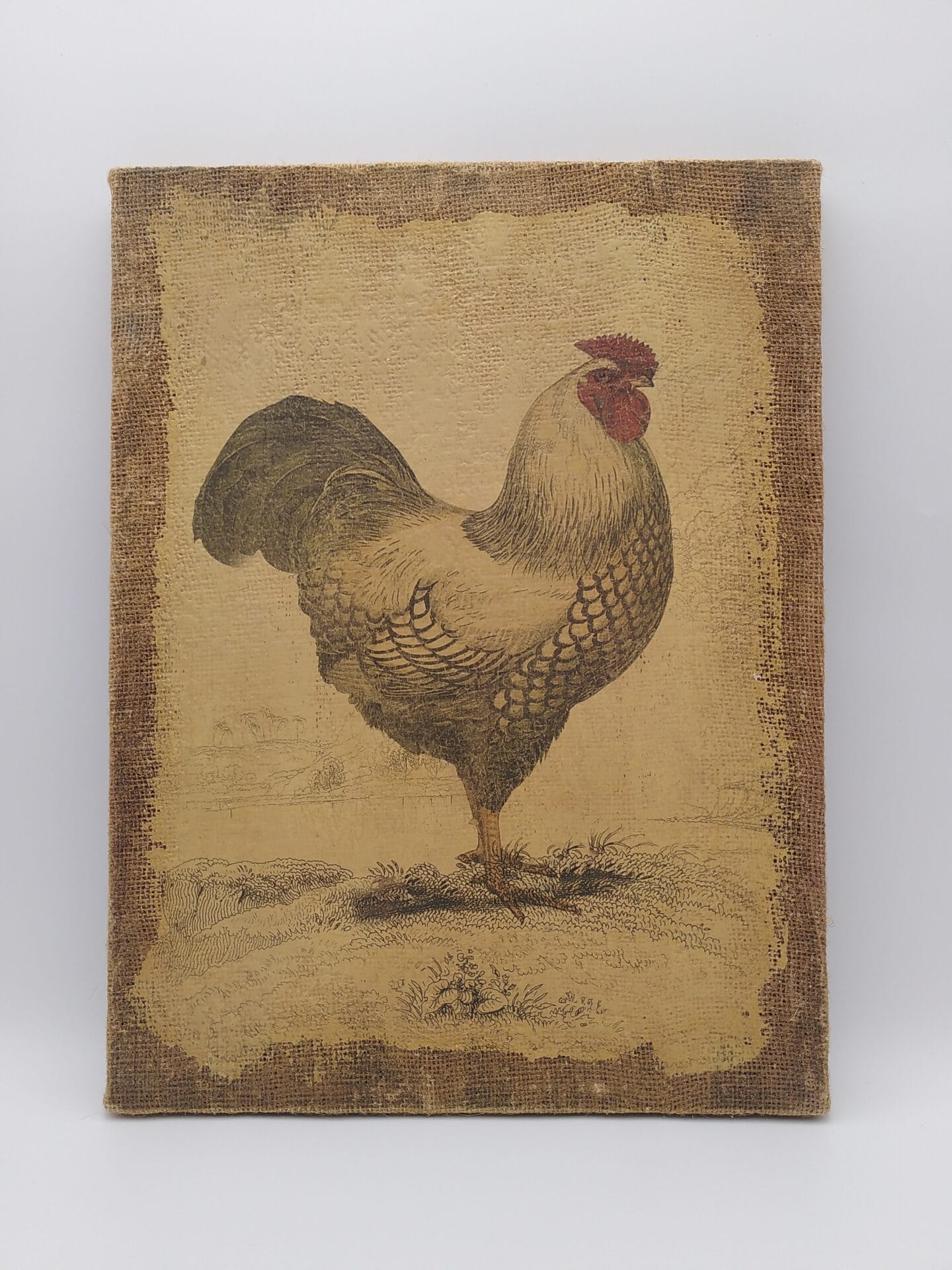 Grand tableau lin "Coq" Grand tableau lin "Coq"